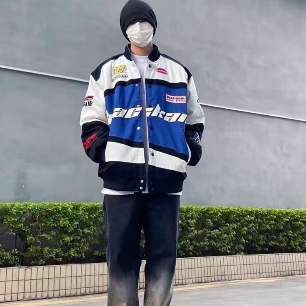 2024 Spring Hip-Hop Racing Embroidery Jacket - High Street Trendy Motorcycle Baseball Suit