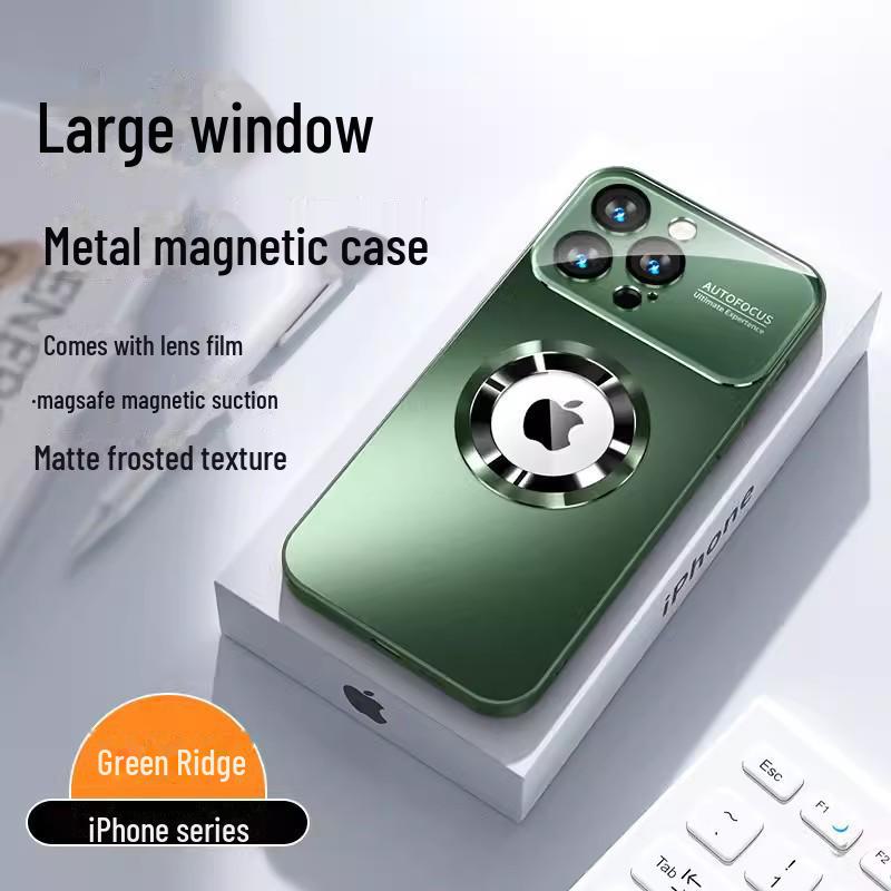Магнитный матовый защитный чехол для iPhone 15, 14 и 13 Pro Max — защита от падений, большой дизайн с окном