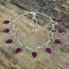Kashmir Ruby Silver Necklace, Kashmir Ruby Necklace, Gemstone Necklace, 925 Sterling Silver Jewelry, 925 Silver Crystal Dainty Necklace For Her