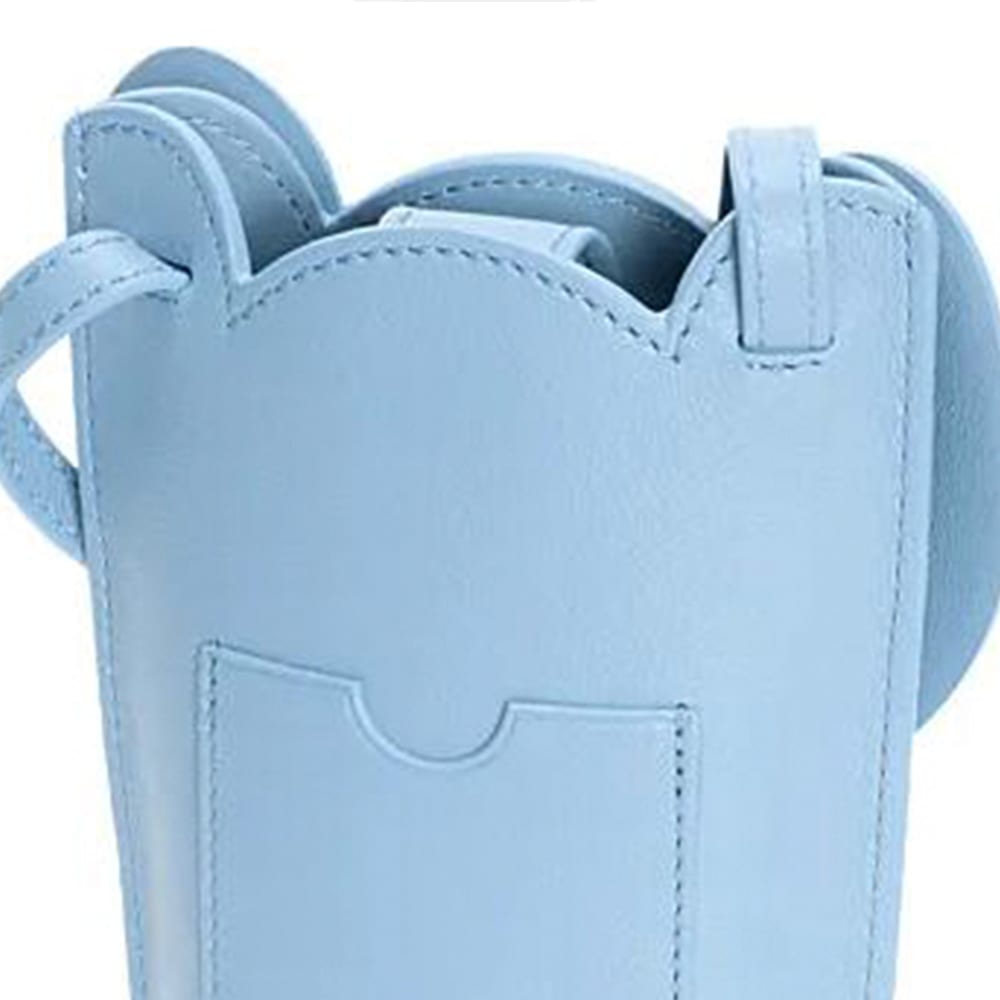 LOEWE Elephant Pocket Cow Leather Cell Phone Pouch, Crossbody Bag, Shoulder Bag Women's Gray Blue C623B02X04-5265