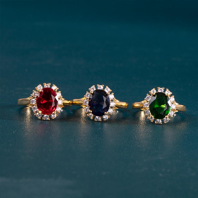 BELLA BOX Gorgeous Oval Blue Cubic Zirconia Ring Wedding Ceremony Party Luxury Accessories Women Elegant Design Fashion Jewelry