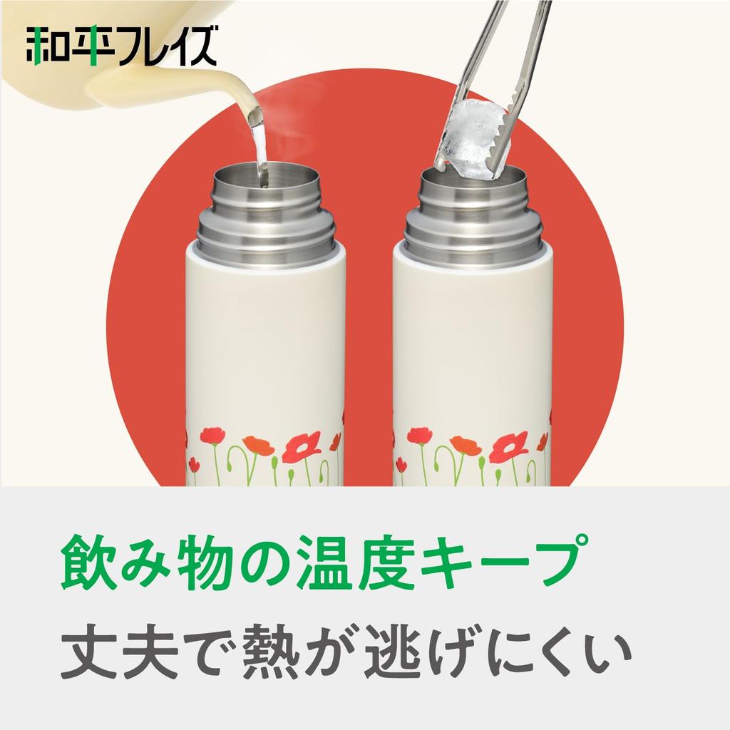 Бутылка для воды Wahei Phrases с чашкой 350 мл, бутылка-термос с вакуумной изоляцией Poppy, термос Retle Thermal/Cold RH-1712