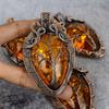 Балтийский янтарь Gemstone Pure Copper Wire Wrap Ювелирная подвеска ручной работы