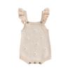 Детский комбинезон без рукавов с цветочной вышивкой, летний комбинезон для новорожденных малышей, милая одежда