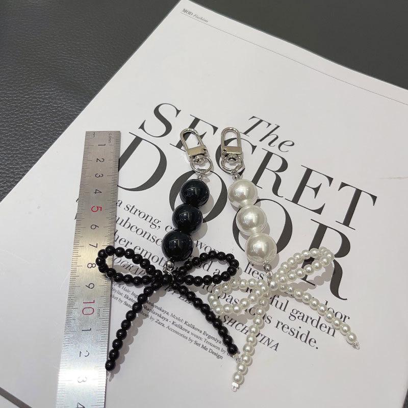 Брелок для ключей Ins Style Bowknot Pearls Metal Love Phone Подвеска для наушников Чехол для сумки Декор Брелок для ключей от автомобиля