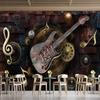 Винтажная гитара 3D настенная фреска Большая съемная граффити-обои Подходит для спальни гостиной кафе бара настенная фреска