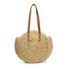 New Vacation Straw Bag Women's Woven Bag Beach Bag Round Hollow Large Capacity Tote Bag Fashionable Shoulder Bag