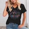 Usa Floral Retro Tshirt For Unisex 1776 2026 250th Birthday Vneck Casual Tops 250th Anniversary Graphic Tee Top