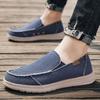 Men Outdoor Canvas Shoes Black Slip On Driving Shoes Casual Blue Wide Head Cloth Shoes for Farther Plus Size Lightweight