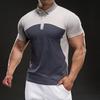 58A602 Летняя американская повседневная модная спортивная облегающая эластичная фитнес-футболка с коротким рукавом для мужчин