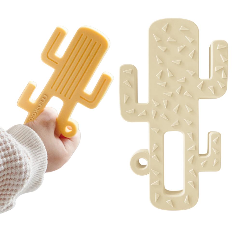 Silicone Teether Toy for Babies Cactus Yellow MinikOiOi 1 pc.