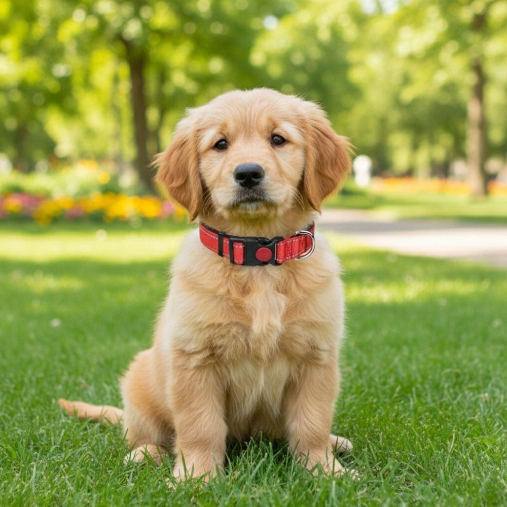 Safety Buckle Reflective Dog Collar Adjustable Pet Neck Strap Pet Safety Collar  Walking The Dog