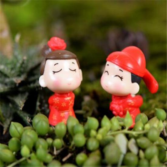 1 пара кукол-пары жених и невеста свадебное украшение микросцена китайское украшение