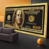 Golden Dollar Inspirational Canvas Art Posters And Prints Silver Money Canvas Paintings On the Wall Art Picture For Living Room