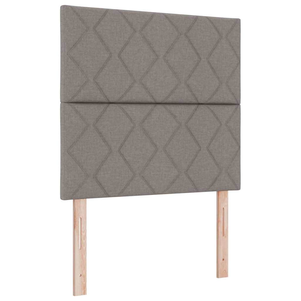 Box Spring Bed with Headboard Taupe 90 x 200 cm Fabric