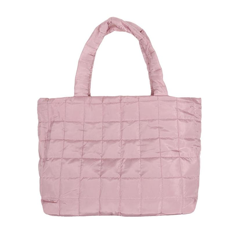 Lightweight Quilted Tote Bag Women Multifunctional Travel Solid Color Shoulder Bag Handbag for Work Gym