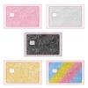1PC/4PC Self-Adhesive Dubai-Inspired Transit Cards Skin Stylish Protection Crystal Frosted Starlight Powder Card Cover Luxurious