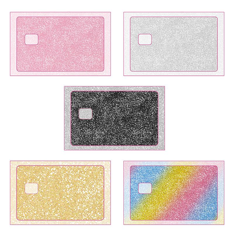 1PC/4PC Self-Adhesive Dubai-Inspired Transit Cards Skin Stylish Protection Crystal Frosted Starlight Powder Card Cover Luxurious