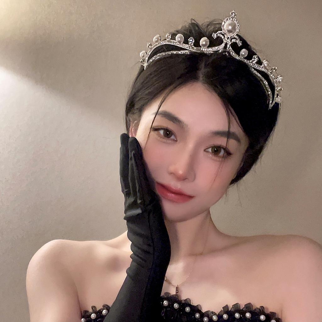 Корона королевы жемчужная заколка для волос на день рождения, тиара невесты, свадебное платье, корона принцессы, повязка на голову, детская повязка на голову
