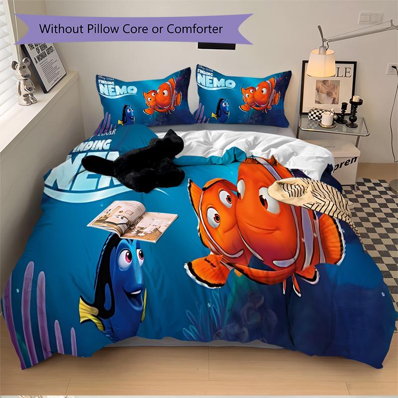 Nemo Adventure Print 3Pcs Bedding Setduvet Cover With 2 Bedropillowcase Home Birthday Gift
