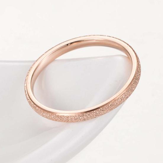 Glitter Matte Slim Band Titanium Steel Finger Ring Bridal Wedding Jewelry Gift
