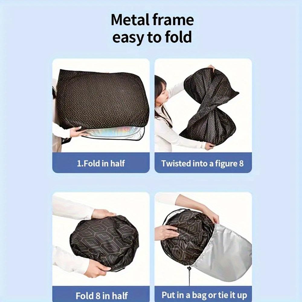 Car Windshield Laser Sunshade UPF 100 Plus UV Protection Foldable Front Window Sun Visor for SUV and MPV