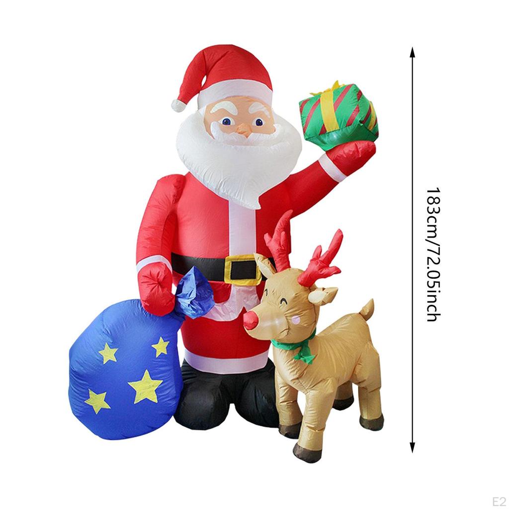 Надувной Санта-Клаус с подарочным пакетом, портативное рождественское украшение, свет для