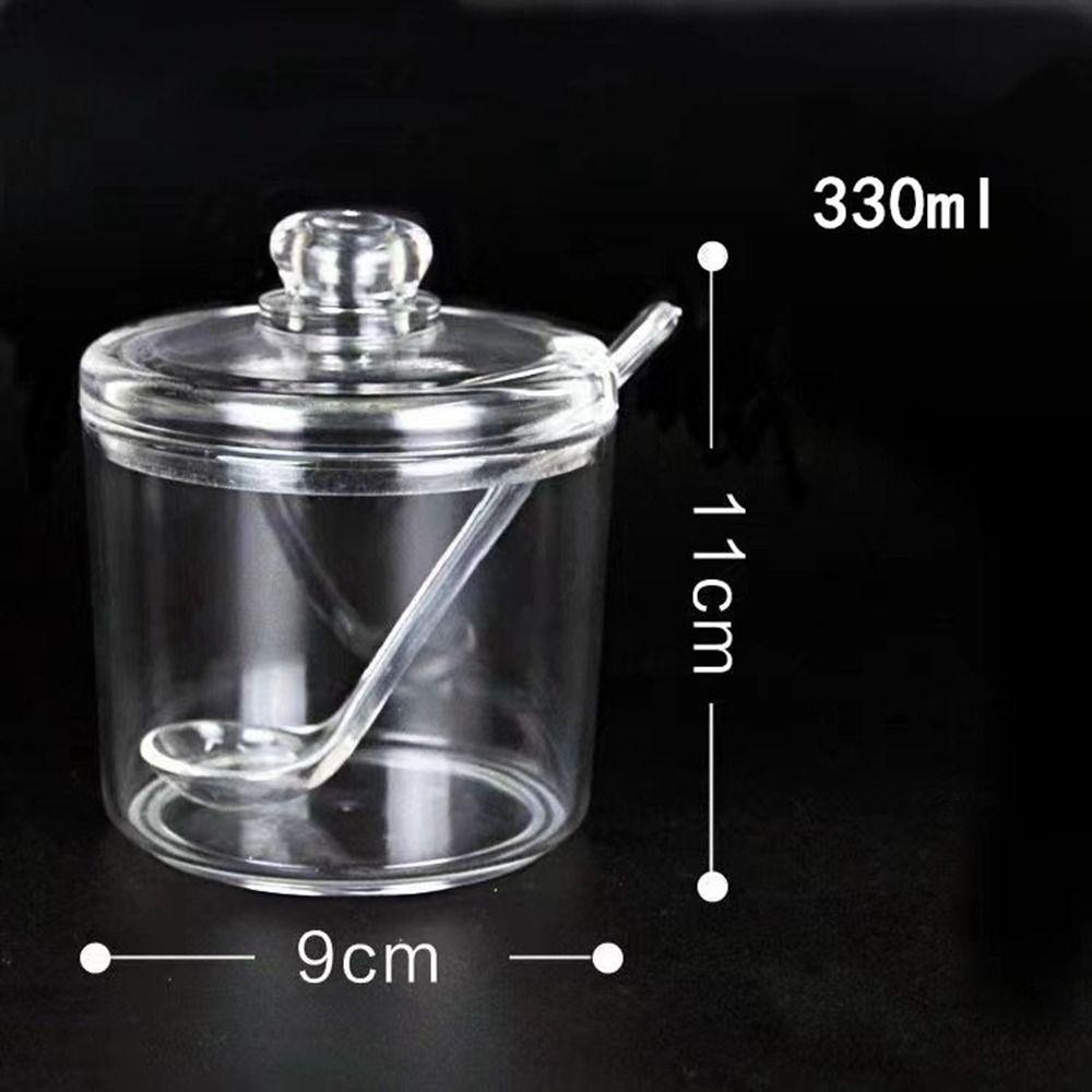 Anti-slip Bowl Sugar Transparent Sugar Pots Multifunctional Acrylic Seasoning Jar for Kitchen