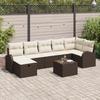 vidaXL 8-Piece Garden Sofa Set with Brown Cushions Poly Rattan 3360439