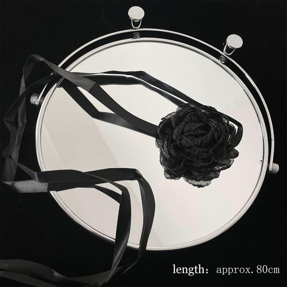 Регулируемое колье-чокер с розой и лентой, свадебное ожерелье, винтажное колье-чокер с розой, женское ожерелье