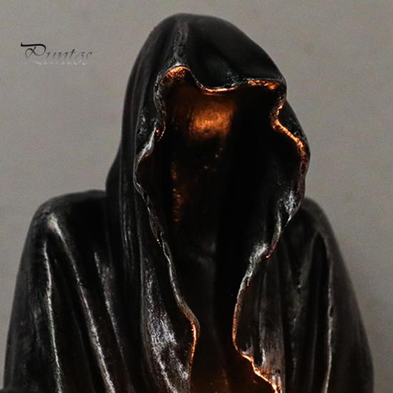 Подсвечник в виде призрака волшебника на Хэллоуин, смоляная фигурка, ароматизированная чайная свеча, подсвечник, центральный элемент стола, украшение для рабочего стола, праздничный подарок