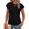 Women's Spring and Summer Round Neck Waist Short Sleeve T-shirt Top