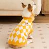 Autumn and Winter Dog Checkerboard Corgi Sweater Medium and Small Dog Warm Knitted Sweater Dachshund Pet Clothes