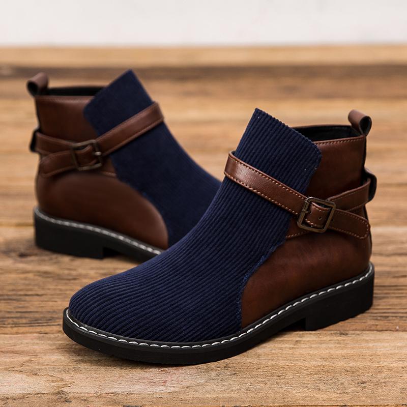 Casual Leather Mens Ankle Boots Autumn Winter Chelsea Boots Non Slip Soft Comfortable Business High Top Shoes Outdoor Male Botas