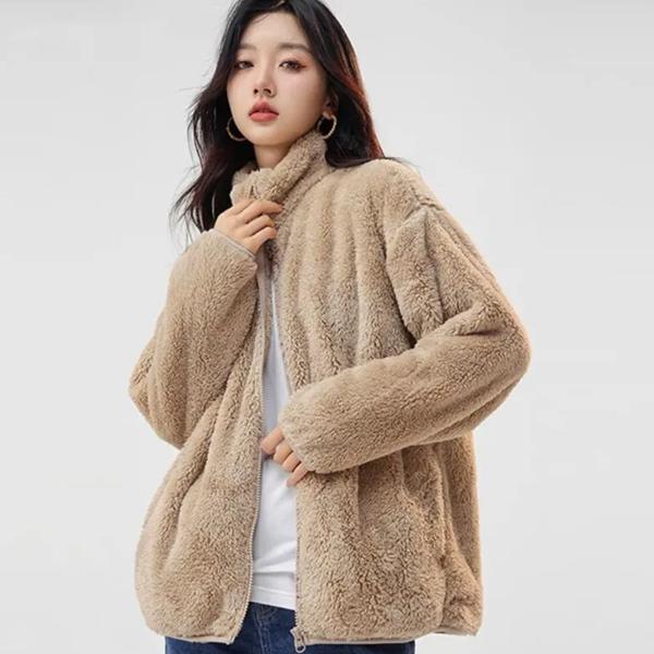 WTEMPO Ветрозащитное, морозостойкое, однотонное, толстое, теплое пальто, осень-зима, женское, большого размера, на молнии, плюшевое пальто