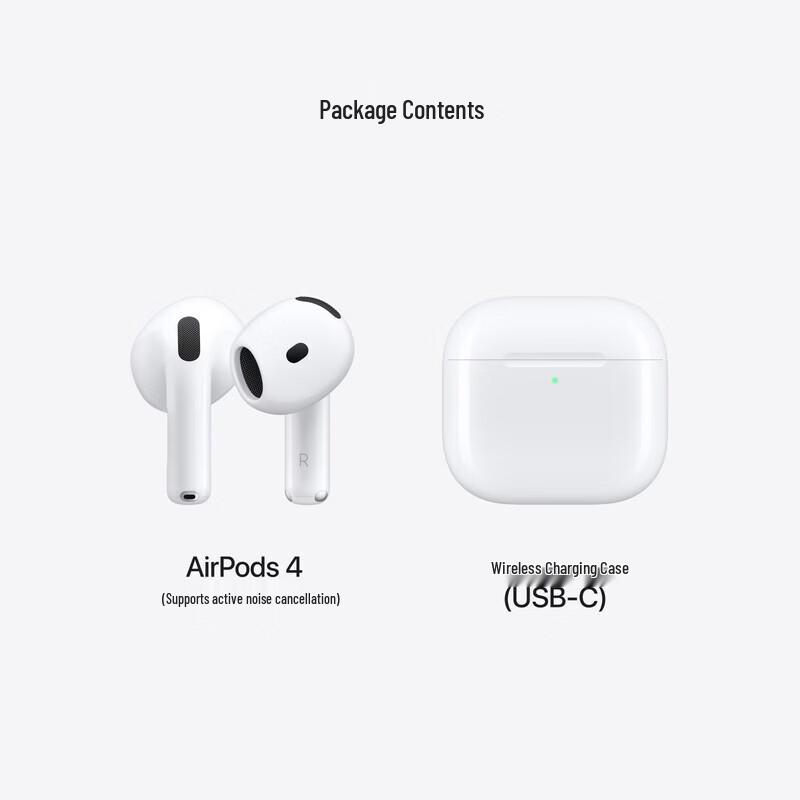 Apple AirPods 4 с активным шумоподавлением и кейсом для беспроводной зарядки