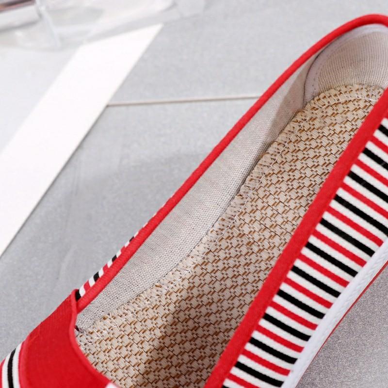 Женские мокасины на плоской подошве, женская повседневная обувь в полоску, удобная, мягкая, хлопковая, женская обувь, женская модная обувь fgb5