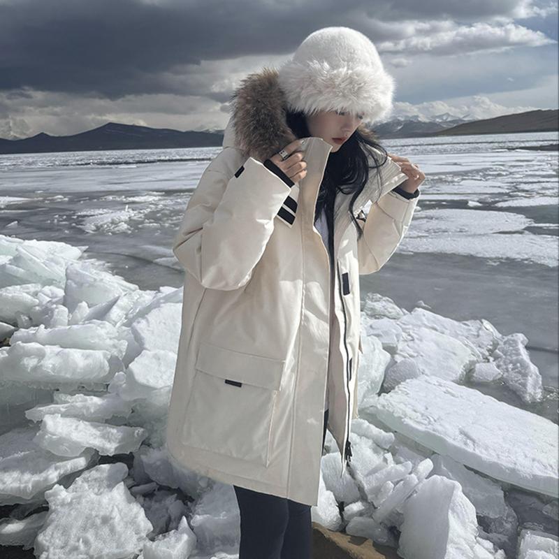 Осенняя и зимняя рабочая одежда с меховым воротником, куртка Parker Down Cotton, куртка American Fashion Cotton, теплая куртка средней и длинной длины, повседневная верхняя одежда из хлопка