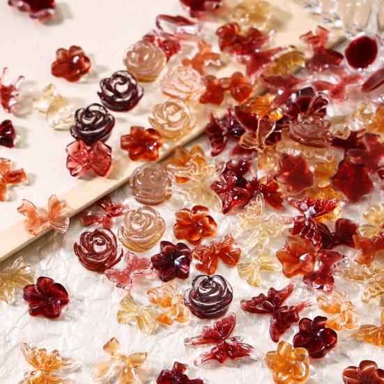 30 шт./пакет смоляные камелия стразы для ногтей красивые прочные банты аксессуары для дизайна ногтей