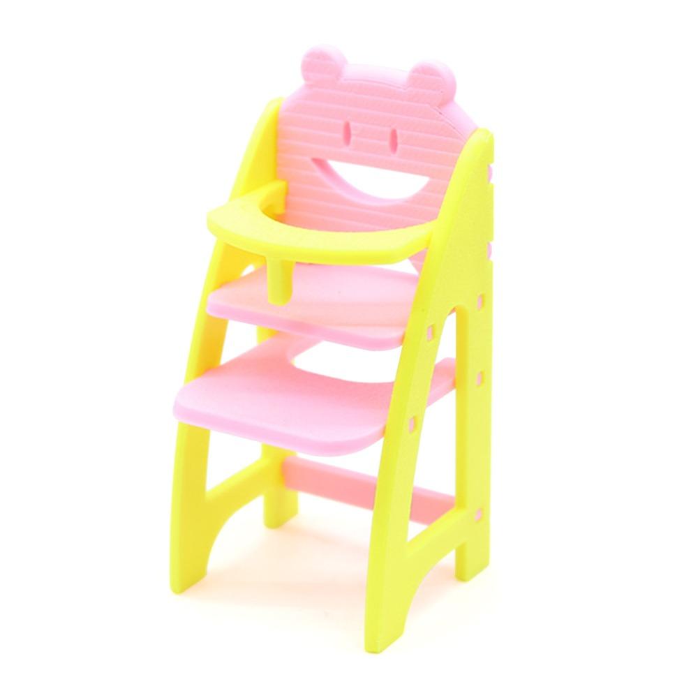 Scene Model Miniature Doll High Chair Multicolor Doll Accessories Miniature Dining Chair  Gift