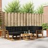 Outdoor Sofa Set with Cushions 7 pcs Natural and Black