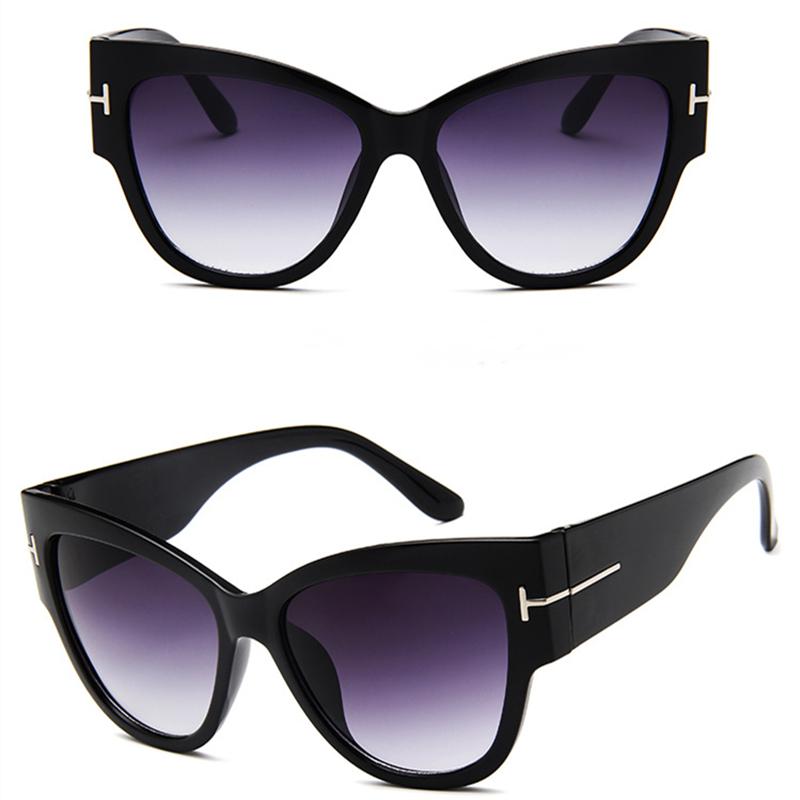 Trendy Unisex Women's T-shaped Fashion Men Retro Dark Glasses Large Frame Sunglasses