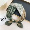 Cotton And Linen Small Square Scarf Silk Scarf Women'S Spring And Autumn New Style Artistic And Versatile Fashionable Temperament Headband Scarf