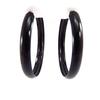 [J5960] - Black 'Choregraphy' Hoop Earrings Ø 40 Mm