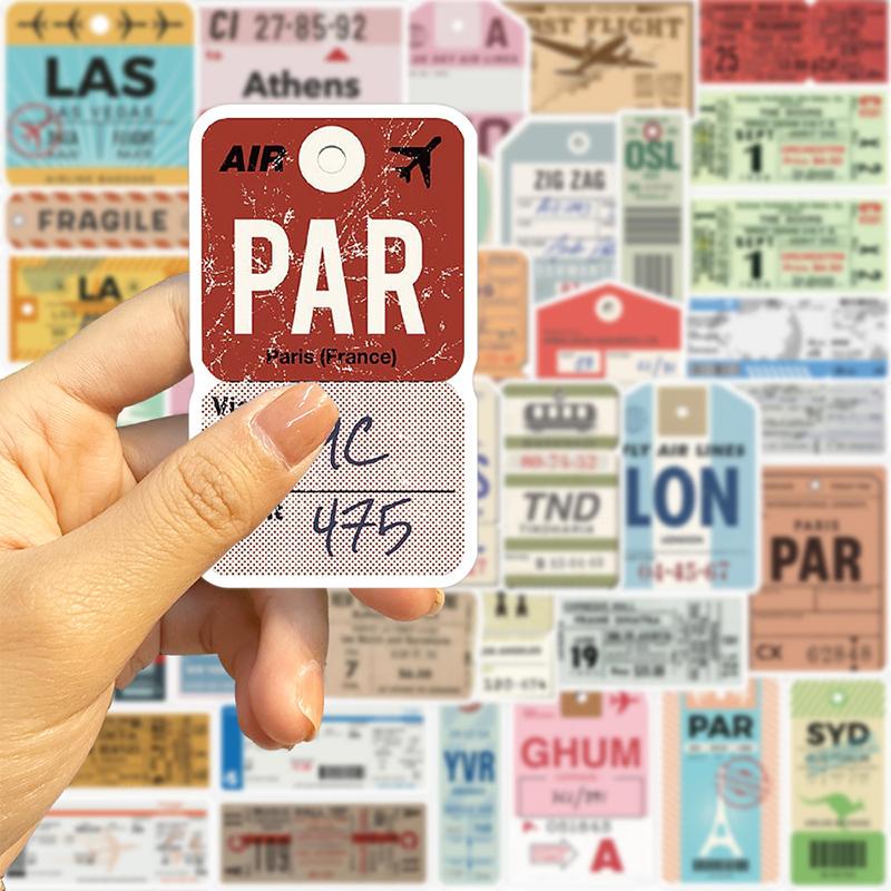 40 шт. Ретро Дорожные Посадочные Талоны Граффити Наклейки Наклейка Посадочный Талон Багаж Чемодан Ноутбук Наклейки