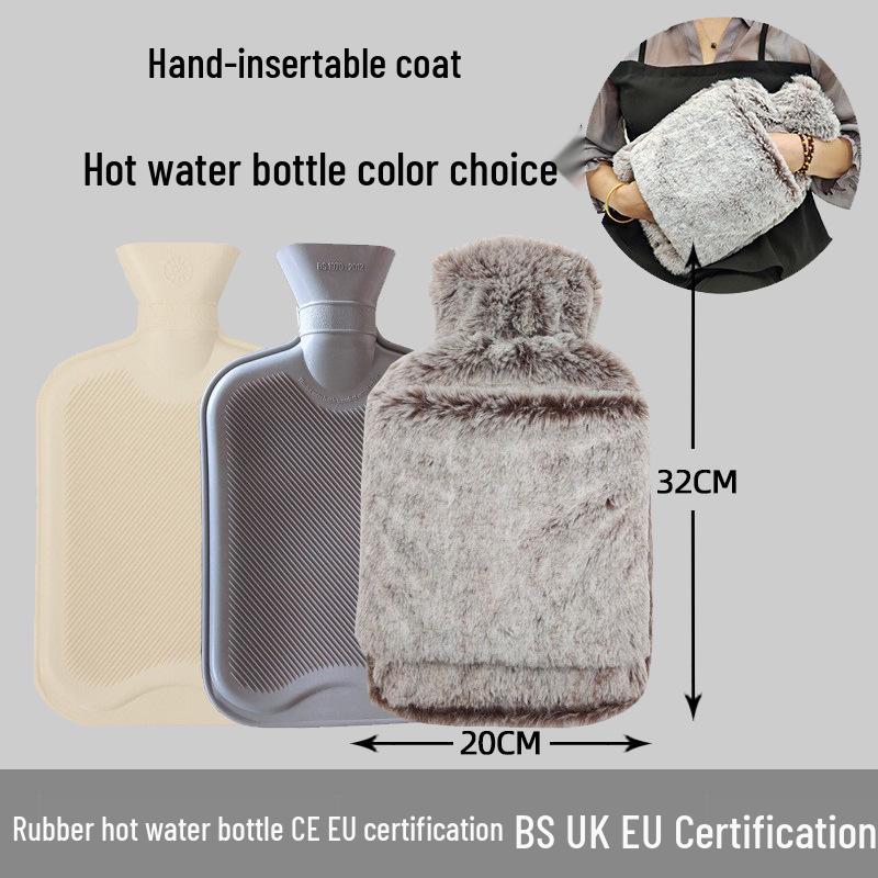 Explosion-Proof Hot Water Bottle: Rubber Design for Stomach and Feet, Long-Lasting Warmth