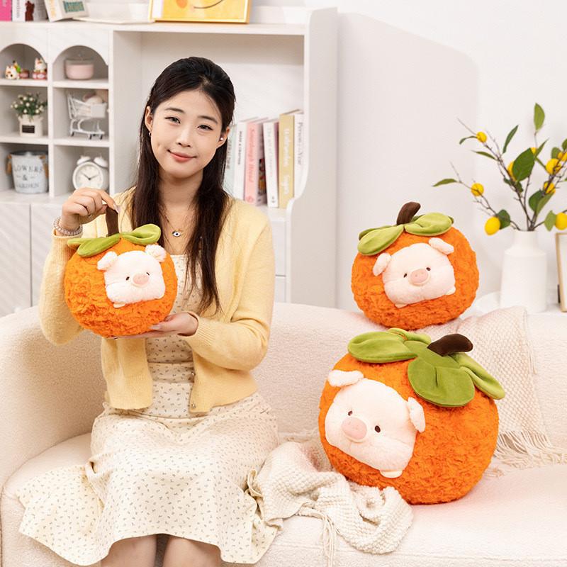 Pig Cartoon Cute Persimmon Plush Toy Children Charming Birthday Dolls Gifts