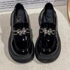 British Style Small Leather Shoes Women'S Single Shoes Loafers Platform Black Muffin Versatile Mary Jane Shoes