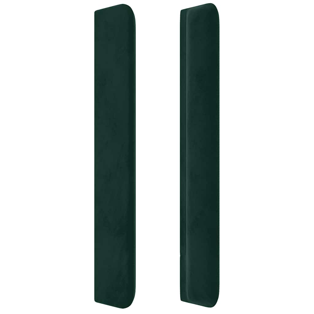 LED Headboard Dark Green 203x16x118 128 cm Velvet