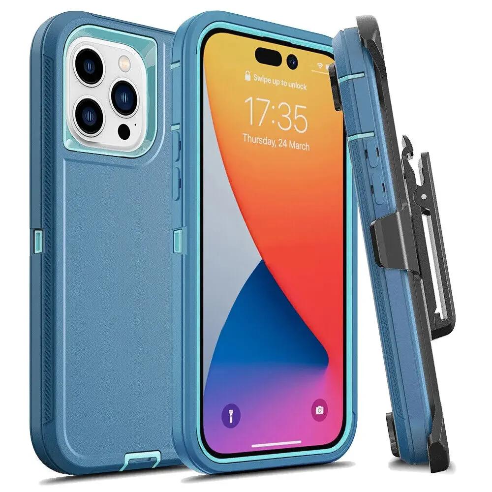 Бронированный чехол OTT Phone BOX Военного класса для IPhone 17 16 15 14 Plus 13 12 Pro Max Ударопрочный с держателем-клипсой на ремень